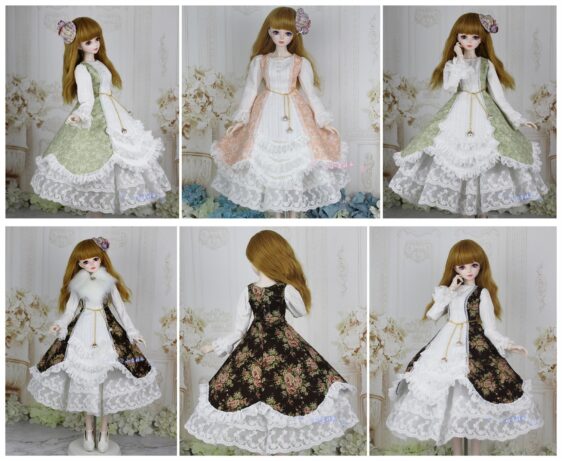 Princess Dress for 1/3 & 1/4 BJD Dolls | Fashion Skirt & Accessories