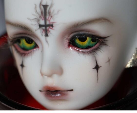 Resin BJD Eyes with Double Pupils - 14mm Green for Dolls