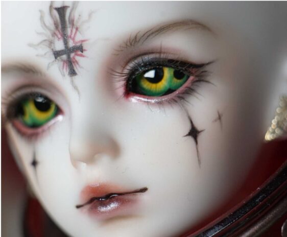 Resin BJD Eyes with Double Pupils - 14mm Green for Dolls