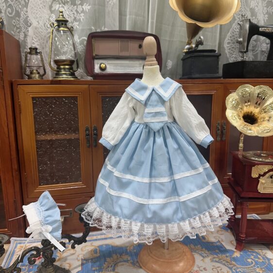 Sailor Blue BJD Lolita Dress for 1/3, 1/4, and 1/6 Blythe Dolls