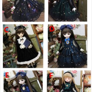 Vintage Velvet BJD Dress & Headband Set for 1/3, 1/4, 1/6 BJD, إم إس دي, MDD, دمى بليث