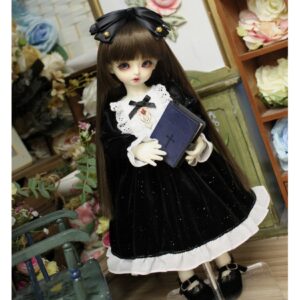 Vintage Velvet BJD Dress & Headband Set for 1/3, 1/4, 1/6 BJD, إم إس دي, MDD, دمى بليث