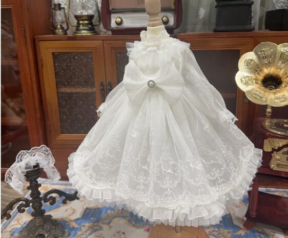 White Princess BJD Dress for 1/3, 1/4, and 1/6 Blythe Dolls