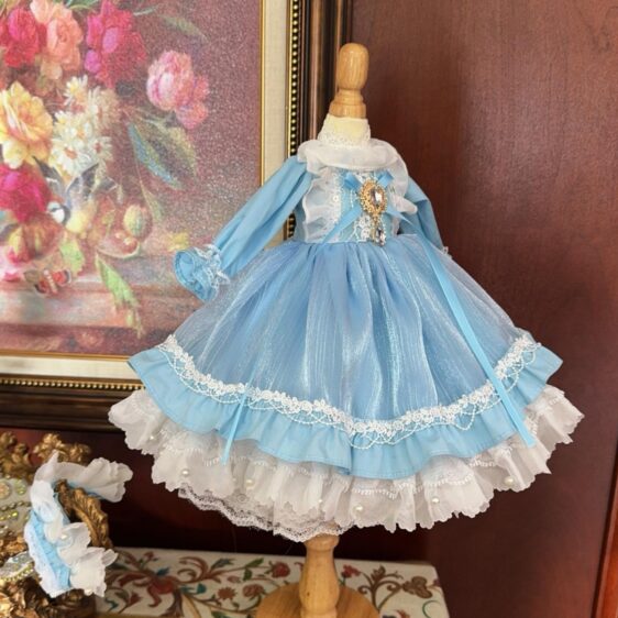 for 1/3 1/4 1/6 & Blythe Retro Lolita BJD Dress Set with Headwear - Image 8