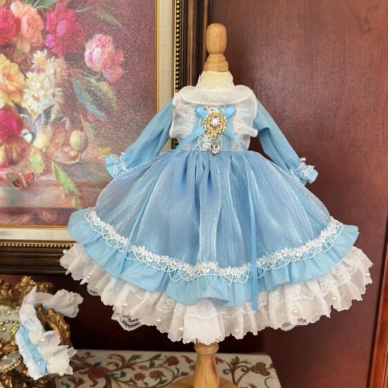 for 1/3 1/4 1/6 & Blythe Retro Lolita BJD Dress Set with Headwear - Image 7