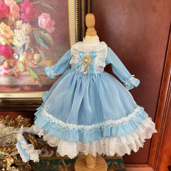for 1/3 1/4 1/6 & Blythe Retro Lolita BJD Dress Set with Headwear - Image 6