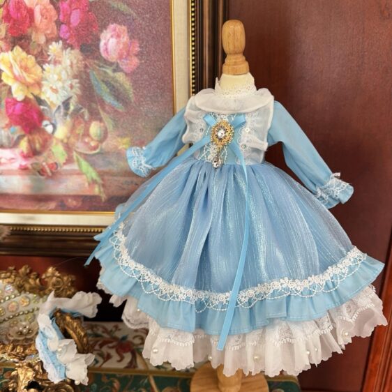 for 1/3 1/4 1/6 & Blythe Retro Lolita BJD Dress Set with Headwear - Image 10
