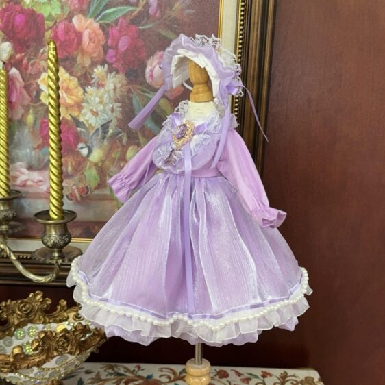 for 1/3 1/4 1/6 & Blythe Retro Lolita BJD Dress Set with Headwear - Image 4