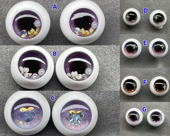 Sparkle Resin BJD Eyes for Dolls (8mm-24mm) - Image 4