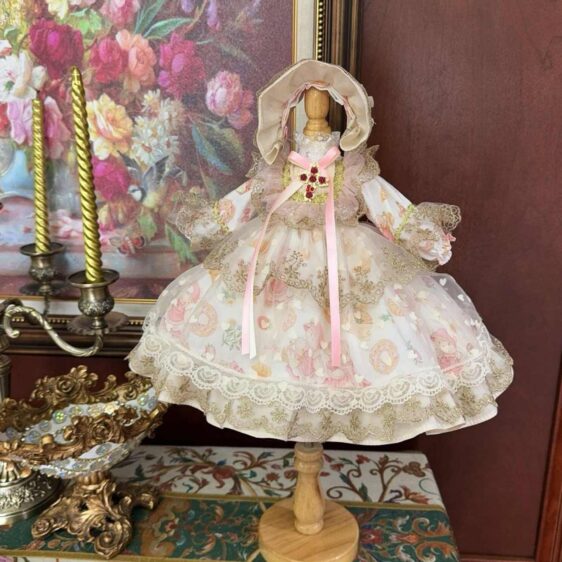 Lolita BJD Flower Fairy Dress with Lace & Headwear – Fits 1/3, 1/4, 1/6 Blythe Dolls - Image 7