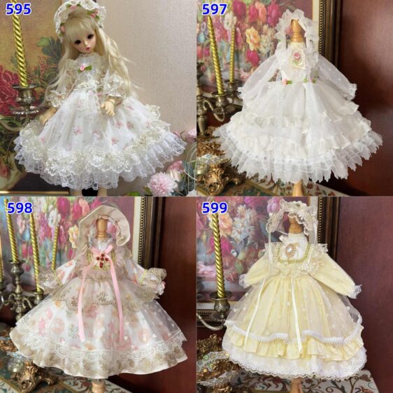 Lolita BJD Flower Fairy Dress with Lace & Headwear – Fits 1/3, 1/4, 1/6 Blythe Dolls - Image 2