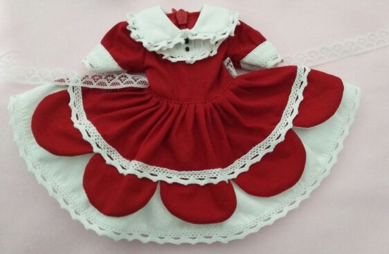 BJD Red & Black Lace Dress – Cute Contrast Style for 1/3 1/4 1/6 Dolls - 图片 5