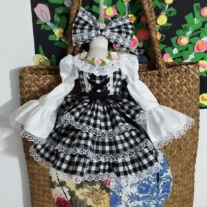 BJD Checkered Summer Dress - 1/3, 1/4, 1/6 Gidak-on