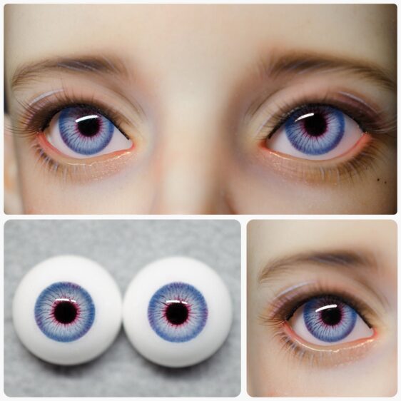 # Handmade Black Sclera Purple Iris BJD Doll Eyes – Sizes 10-18mm for 1/3, 1/4, 1/6 Dolls - Image 2