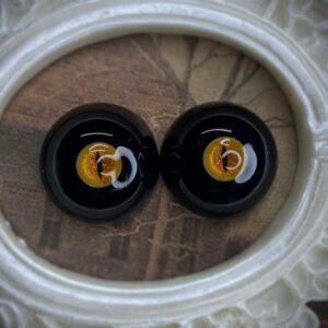 Black Sclera Cat Iris BJD Doll Eyes | Handmade Realistic Custom Eyes 10mm–24mm for 1/3, 1/4, 1/6 Poupe
