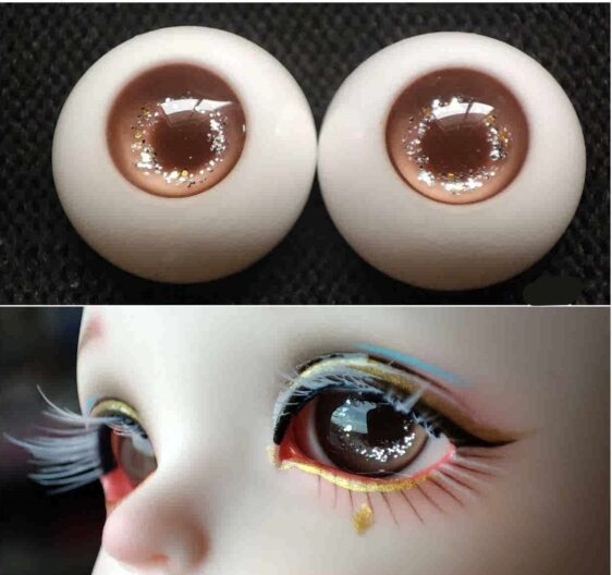 Realistic BJD Doll Eyes – Small Iris Orange Safety Eyes - Image 6