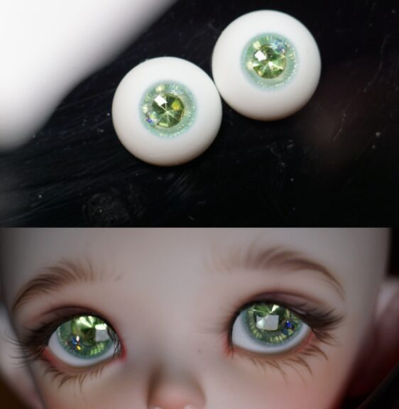 BJD Diamond Resin Eyes – 14mm Eye with 7mm Iris, Realistic Shine - Image 5