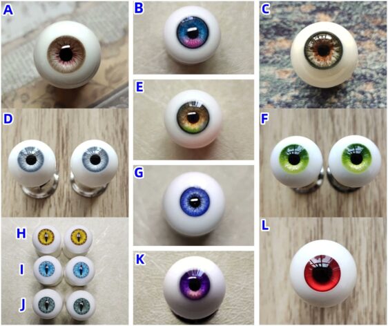 Custom Resin BJD Doll Eyes – Small Iris Realistic Eyes - Image 2