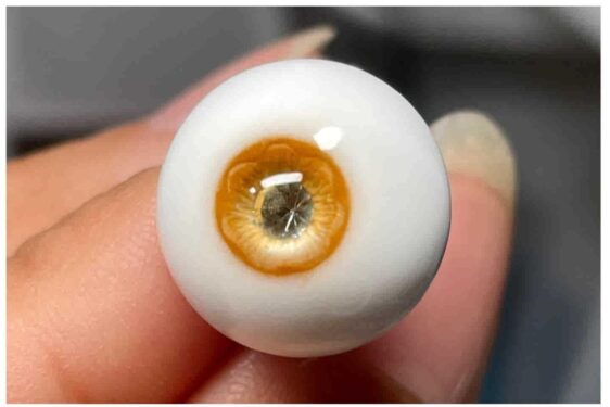 # Vibrant Orange Yellow BJD Doll Eyes – Handmade for 1/3, 1/4, 1/6 Dolls - Image 4