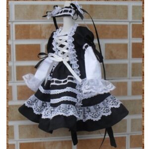 BJD Gothic Vintage Lace Dress – Retro Elegance for 1/2 1/3 1/4 1/6 Dolandre