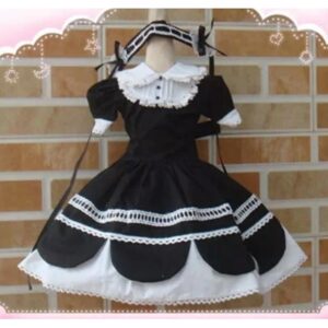 BJD Red & Black Lace Dress – Cute Contrast Style for 1/3 1/4 1/6 Dolandre