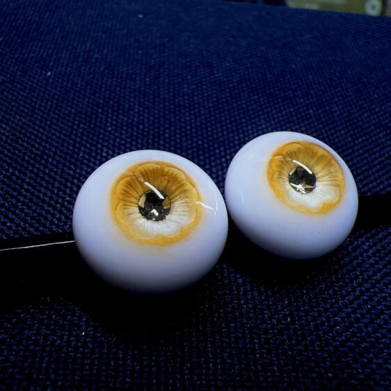# Vibrant Orange Yellow BJD Doll Eyes – Handmade for 1/3, 1/4, 1/6 Dolls - Image 2