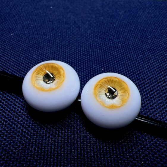 # Vibrant Orange Yellow BJD Doll Eyes – Handmade for 1/3, 1/4, 1/6 Dolls - Image 3
