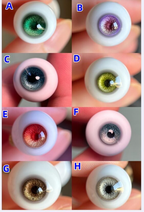 8-Color Resin BJD Eyes | 8mm–24mm Doll Eyes for 1/3 1/4 1/6 BJD Dolls - Image 2