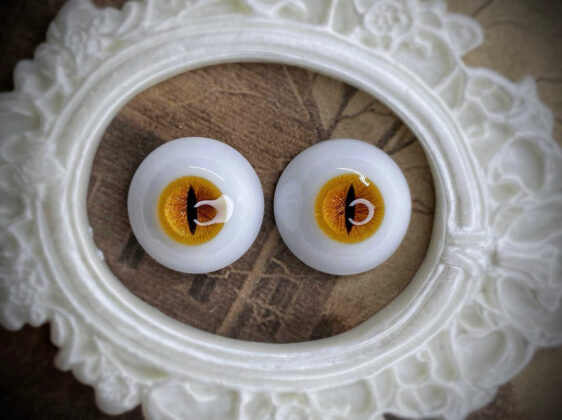 Black Sclera Cat Iris BJD Eyes – Handmade Realistic Eyes for 1/3 1/4 1/6 Dolls