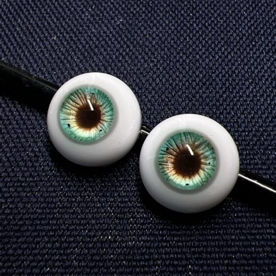 Green & Brown Realistic BJD Doll Eyes – Resin Craft Eyes for 1/3 1/4 1/6 Dolls (8mm–24mm)