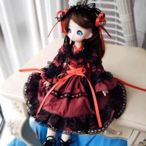 Vintage Gothic BJD Dress for 1/2, 1/3, 1/4, 1/6 Dolls – Retro Lace Style