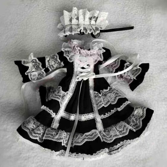 Vintage Gothic Lace Dress for BJD – 1/2 1/3 1/4 1/6 Sizes - Image 10