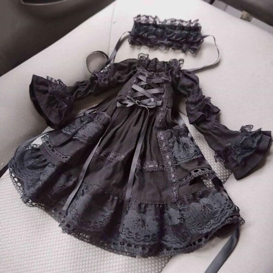 Retro Gothic Vintage BJD Dress for 1/2, 1/3, 1/4, 1/6 Dolls - Image 2