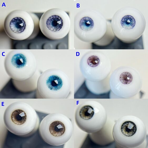 6 Colors Resin BJD Doll Eyes – Small & Normal Iris, 8–22mm for 1/3, 1/4, 1/6 Dolls - Image 2
