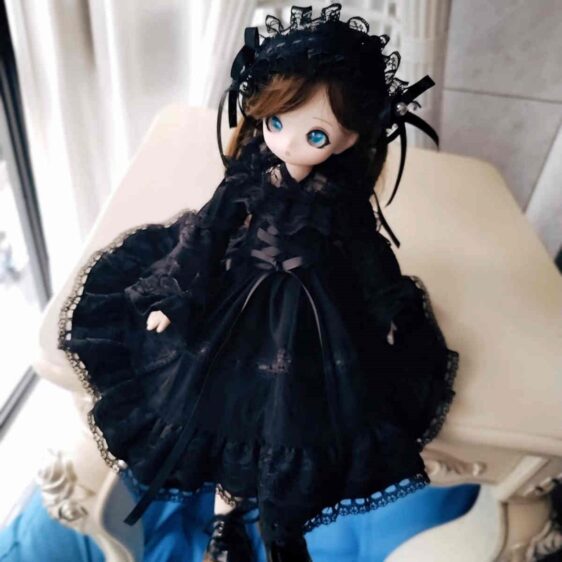 Vintage Gothic BJD Dress for 1/2, 1/3, 1/4, 1/6 Dolls – Retro Lace Style - Image 5