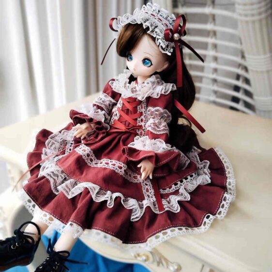 Vintage Gothic BJD Dress for 1/2, 1/3, 1/4, 1/6 Dolls – Retro Lace Style - Image 3