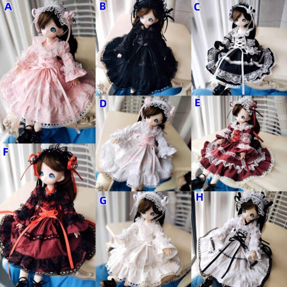 Vintage Retro Gothic BJD Dress for 1/2, 1/3, 1/4, 1/6 Dolls - Image 2
