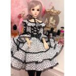 BJD Polka Dot Lolita Dress – Vintage Style for 1/3 1/4 1/6 娃娃