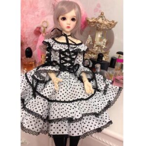 BJD Polka Dot Lolita Dress – Vintage Style for 1/3 1/4 1/6 Dolandre